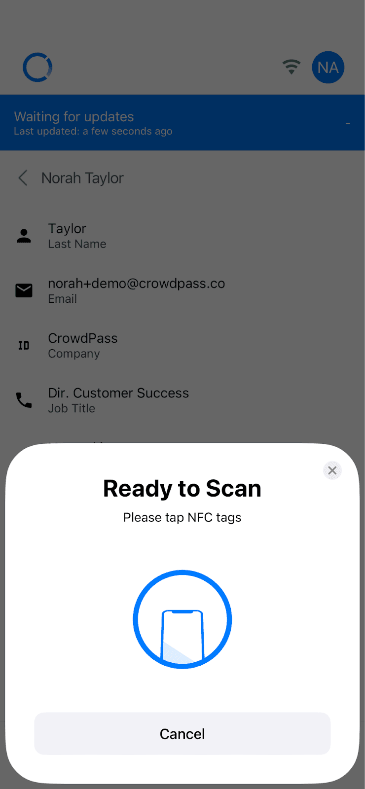 Ready to Scan screen