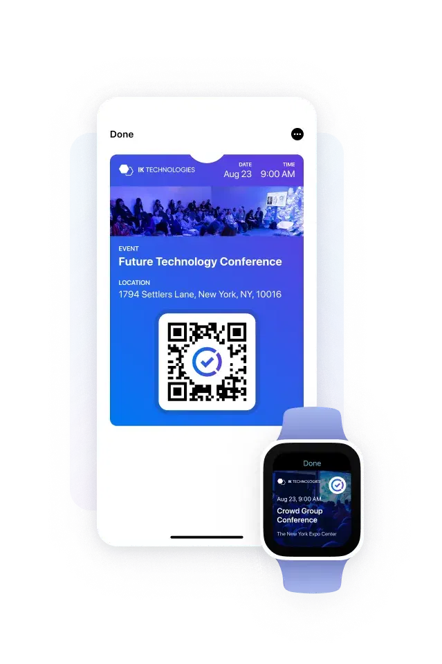 CrowdPass secure event pass with encrypted ticket identifier