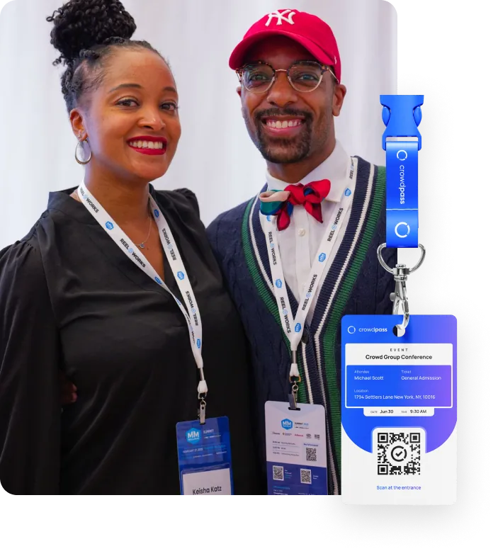 Conference badge printing station with NFC-enabled badges